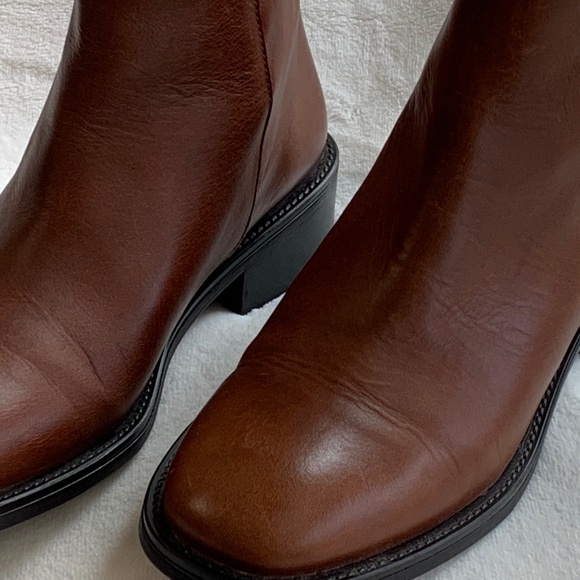 ZARA Men Chelsea Brown Leather Ankle Boots - Picture 3 of 11